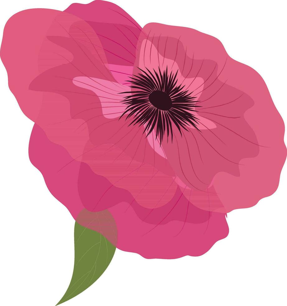aislado ilustración de flor en rosado y verde color. vector