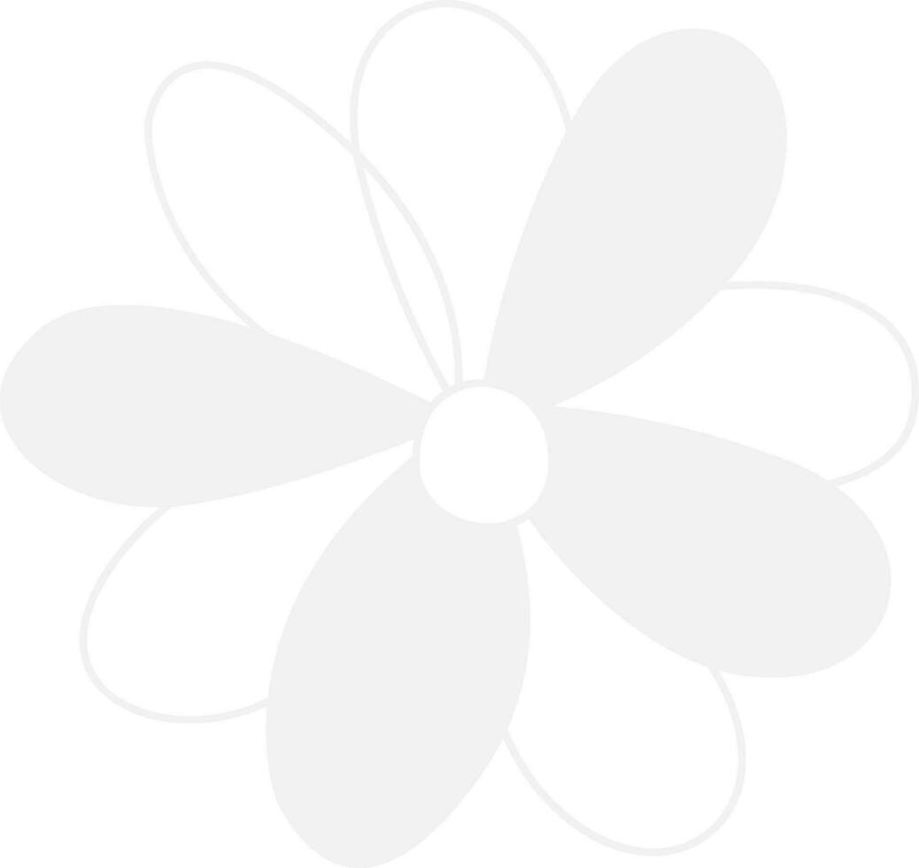 Isolated illustration of flower in gray color. vector