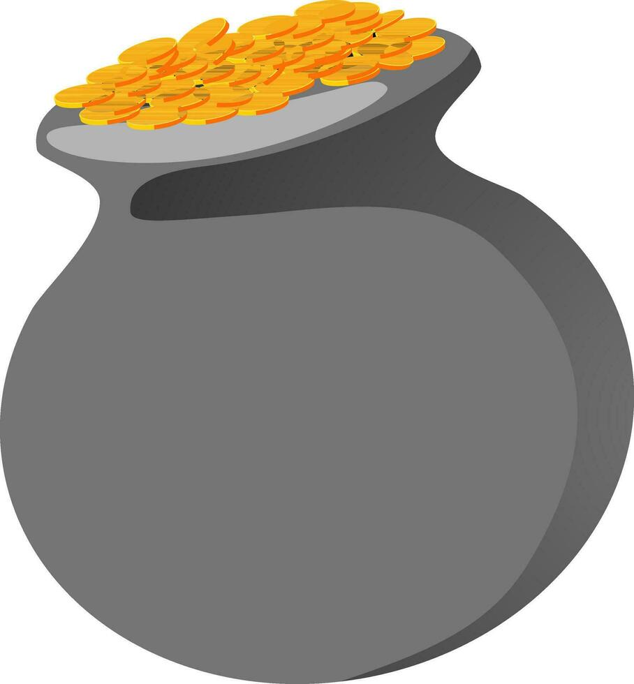 aislado dinero maceta en gris color. vector