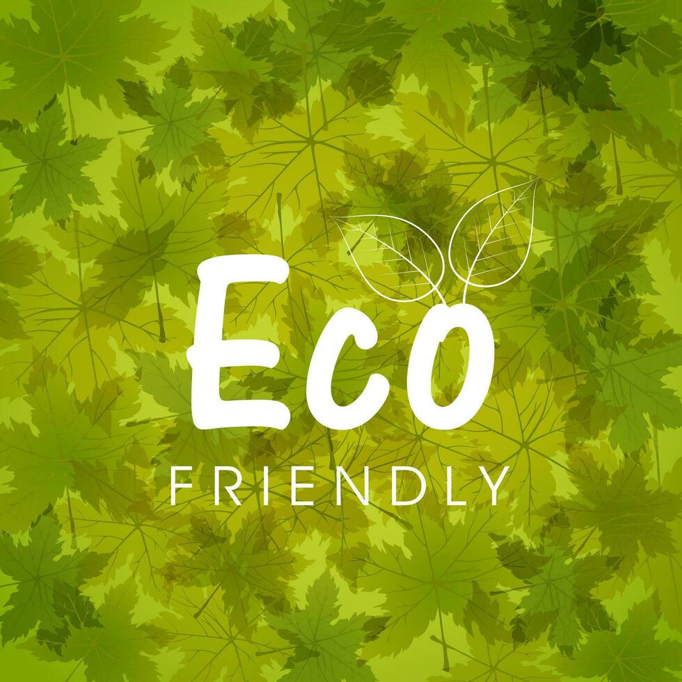 eco simpático concepto con otoño hojas antecedentes. vector