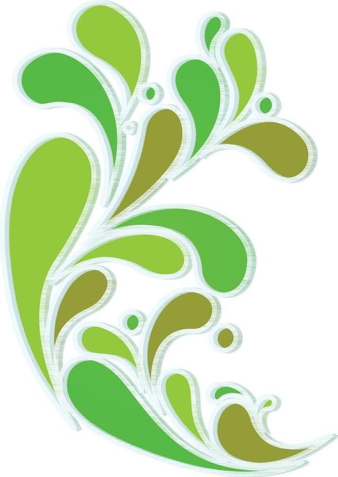Floral ornaments in green color. vector