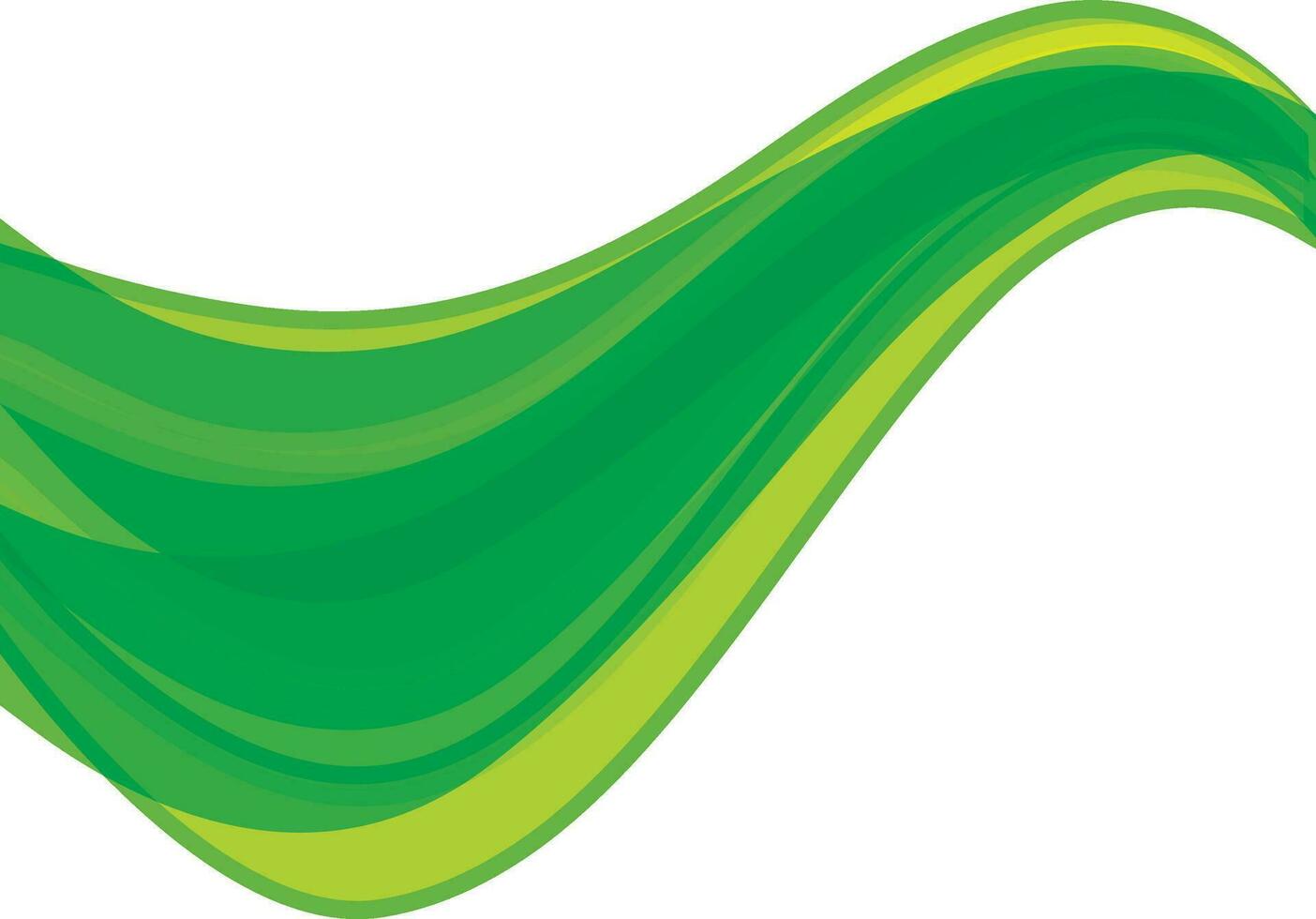 Illustration of abstract waves in green color. vector