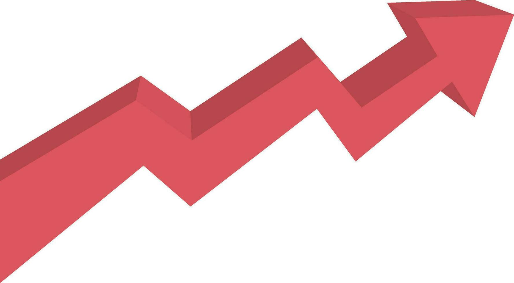 3D infographic icon of a growth arrow. vector