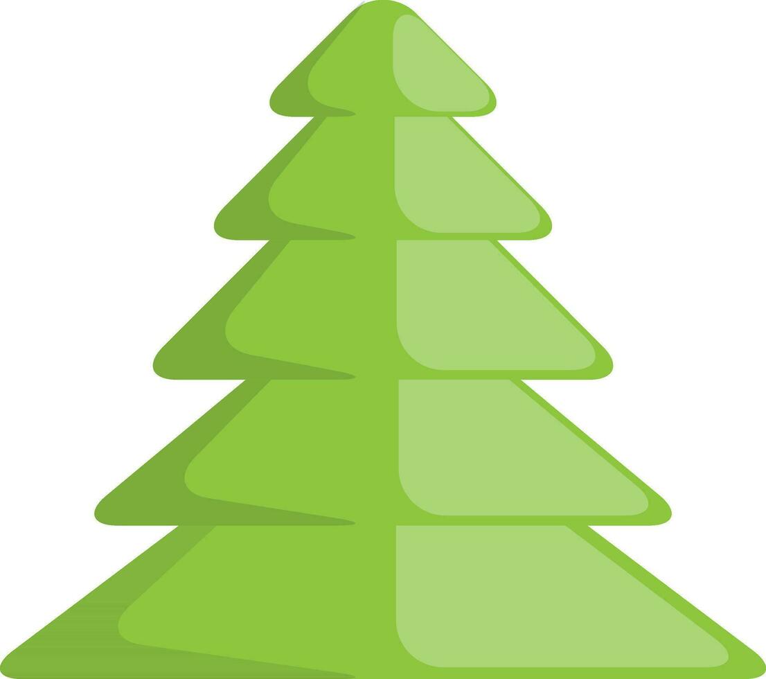 Christmas tree in flat style illustration. vector