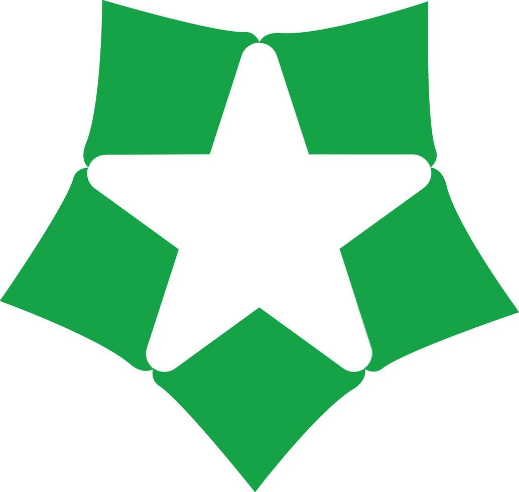 Illustration of a green and white star. vector