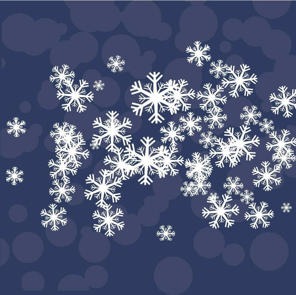 White snowflake on blue background. vector