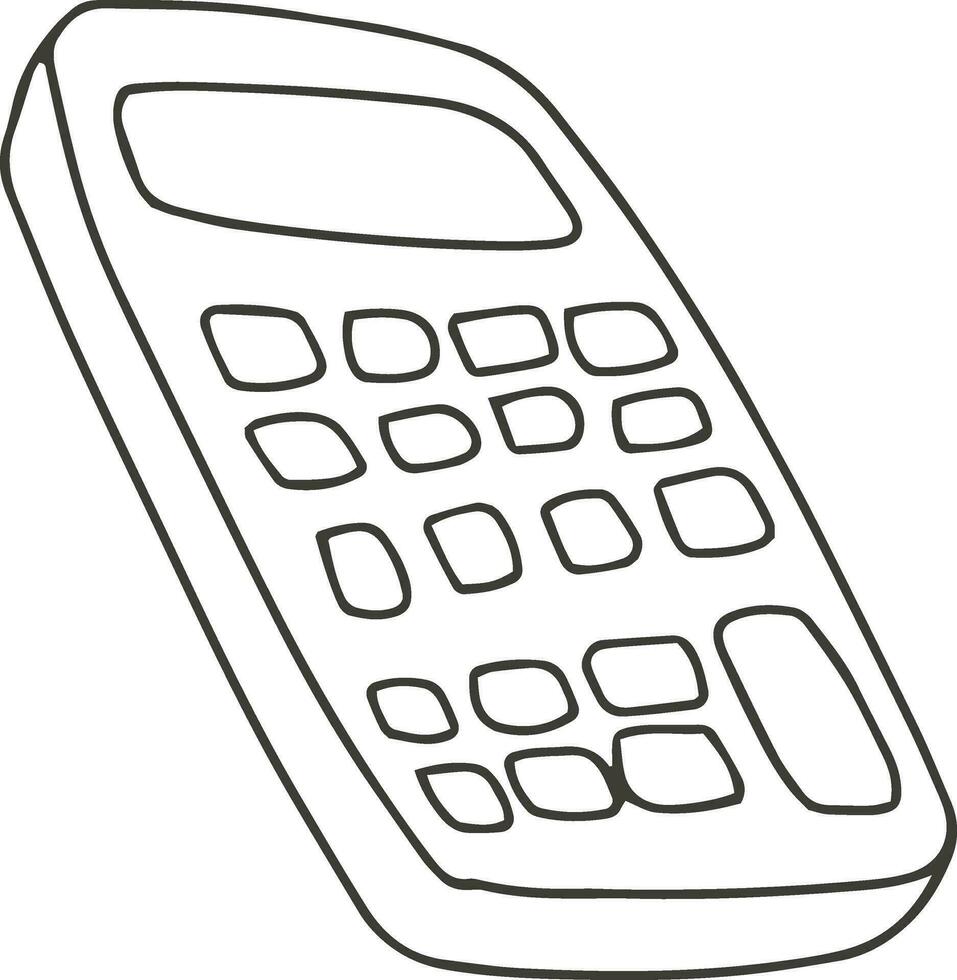 Doodle style calculator icon. vector