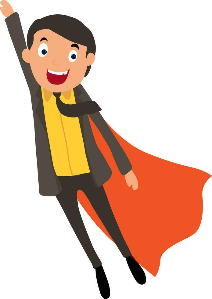 Flat icon of a super hero businessman. vector