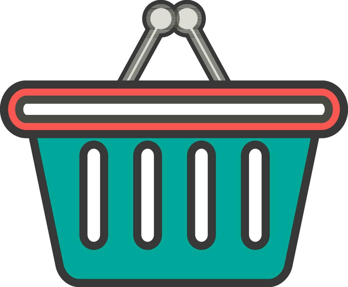 Flat icon of a shopping basket. vector