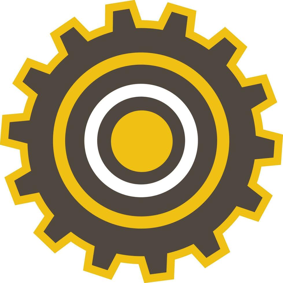 Flat style icon of a cogwheel. vector