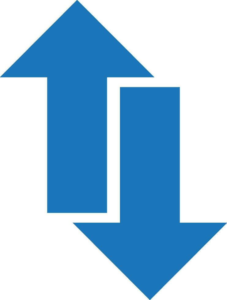 Flat style upward and downward arrow icon. vector