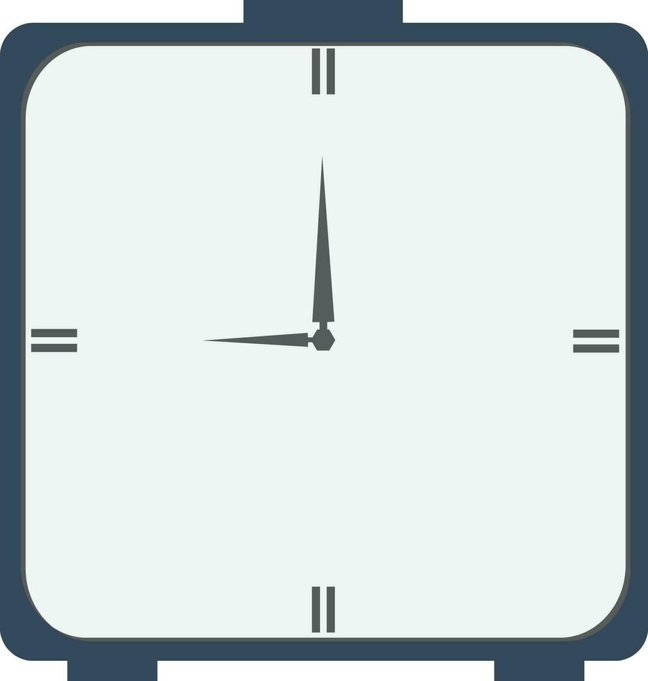 Flat style clock icon in square shape. vector