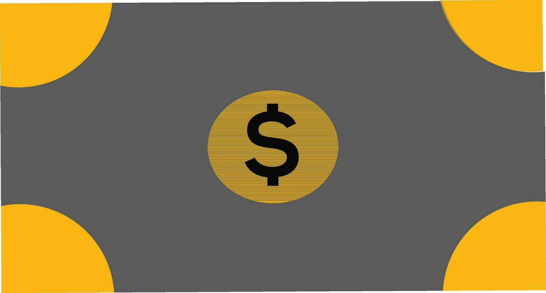 Dollar money icon in yellow and gray color. vector