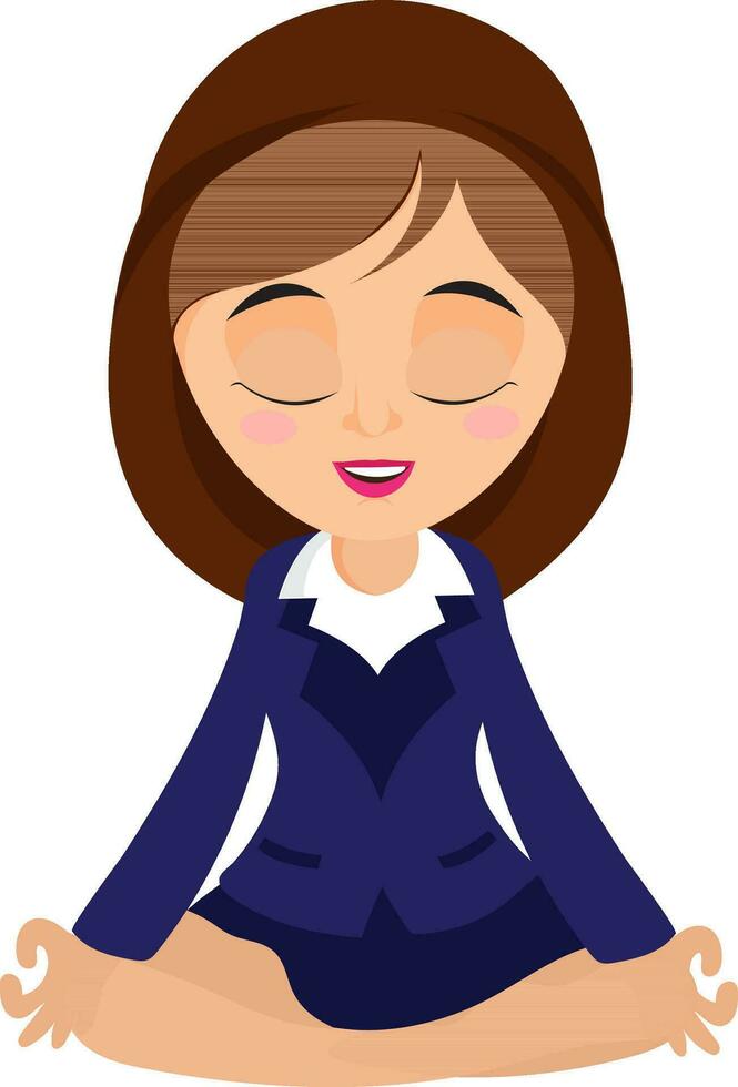 Business Woman doing meditation. vector