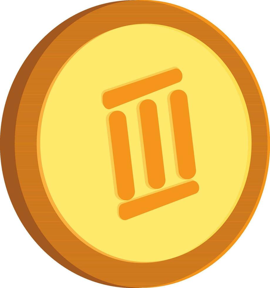Illustration of gold coin. vector