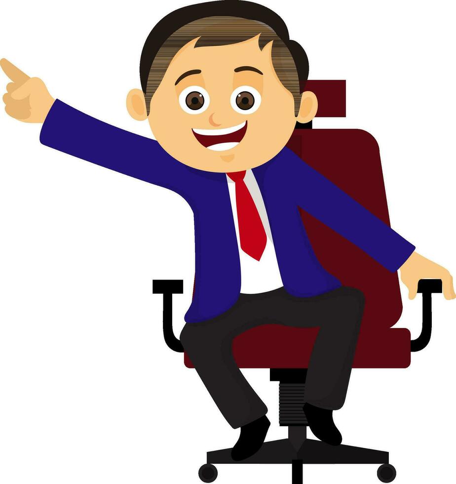 Young Businessman sitting on chair. vector
