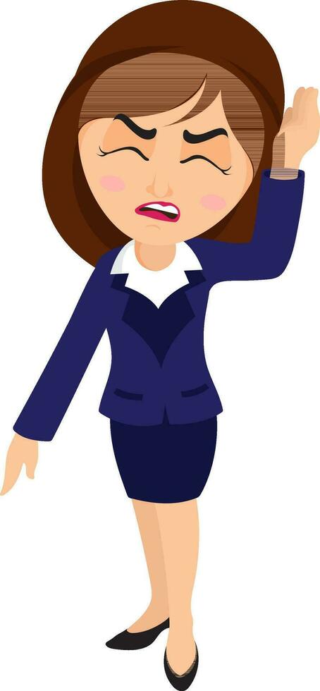 Character of crying business woman. vector