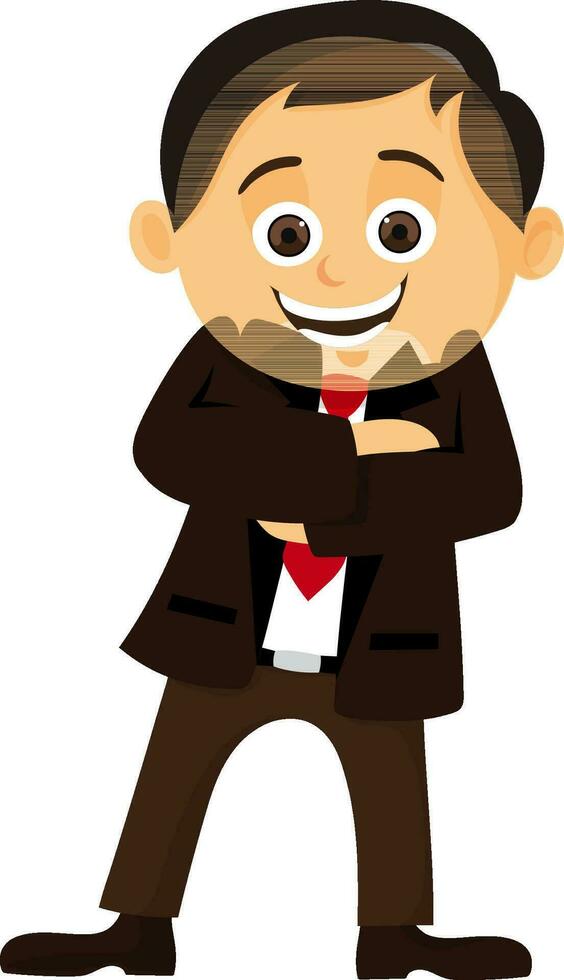 Happy Businessman in crossed arms pose. vector