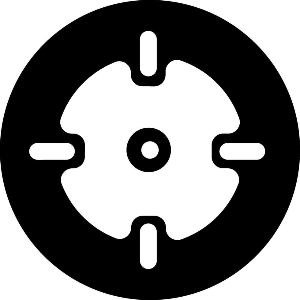 Black and white focus icon or symbol. vector