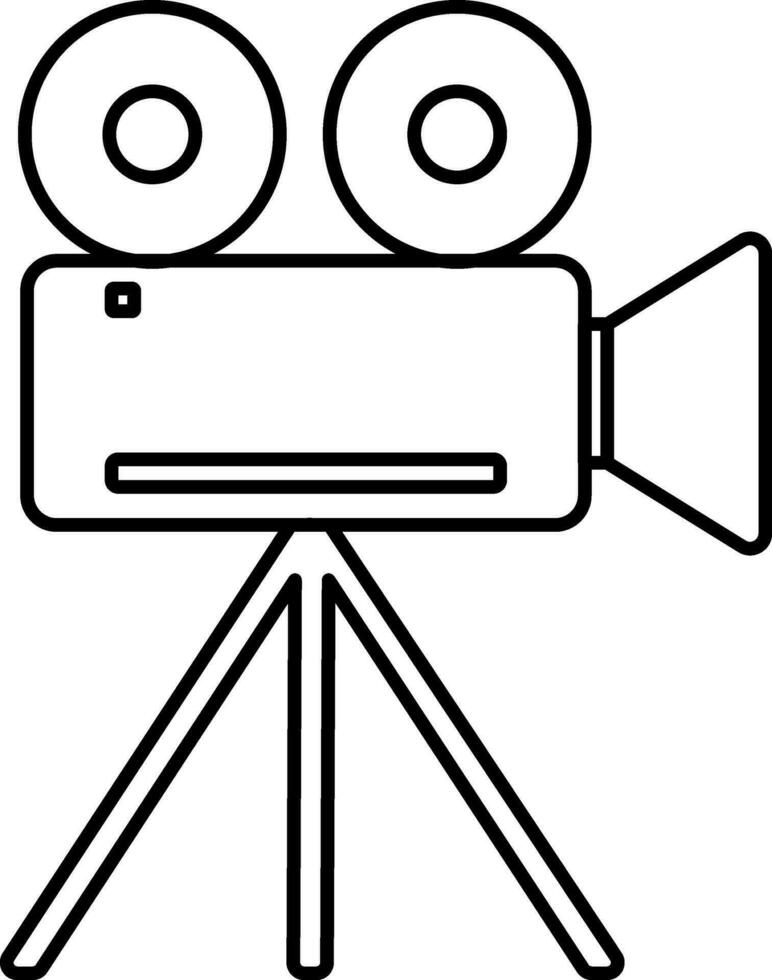 Video camera on a tripod. vector