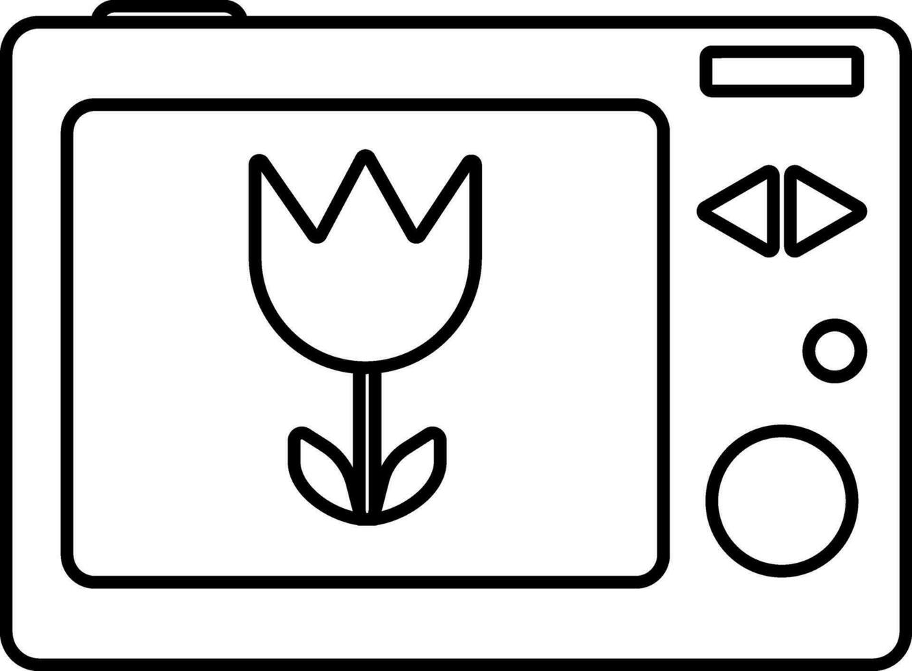 Camera in close up mode icon or symbol. vector