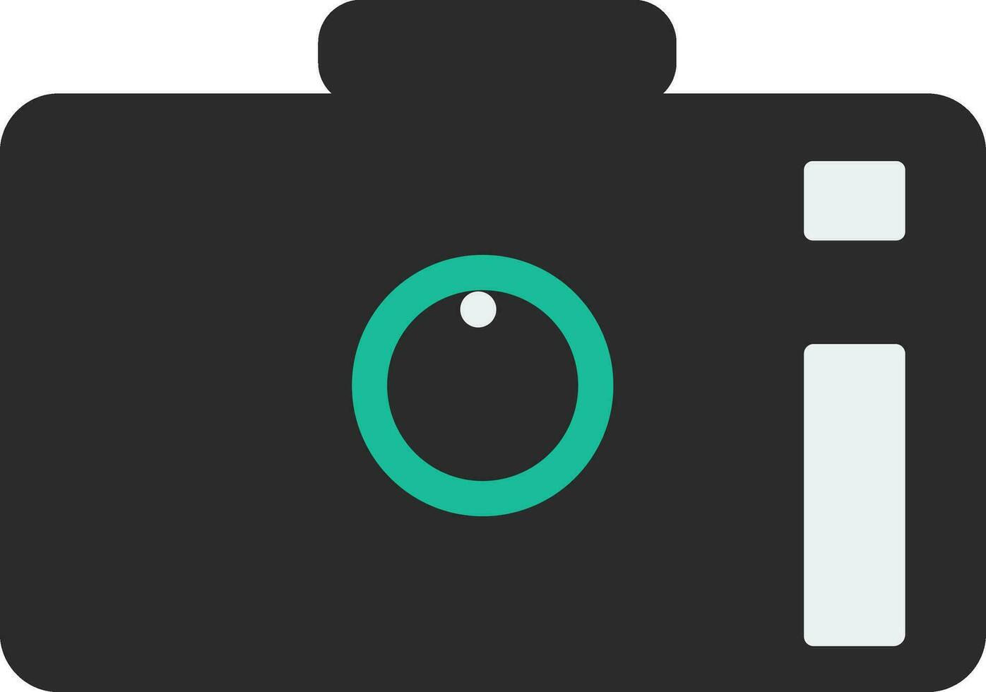 Black and white flat style camera. vector