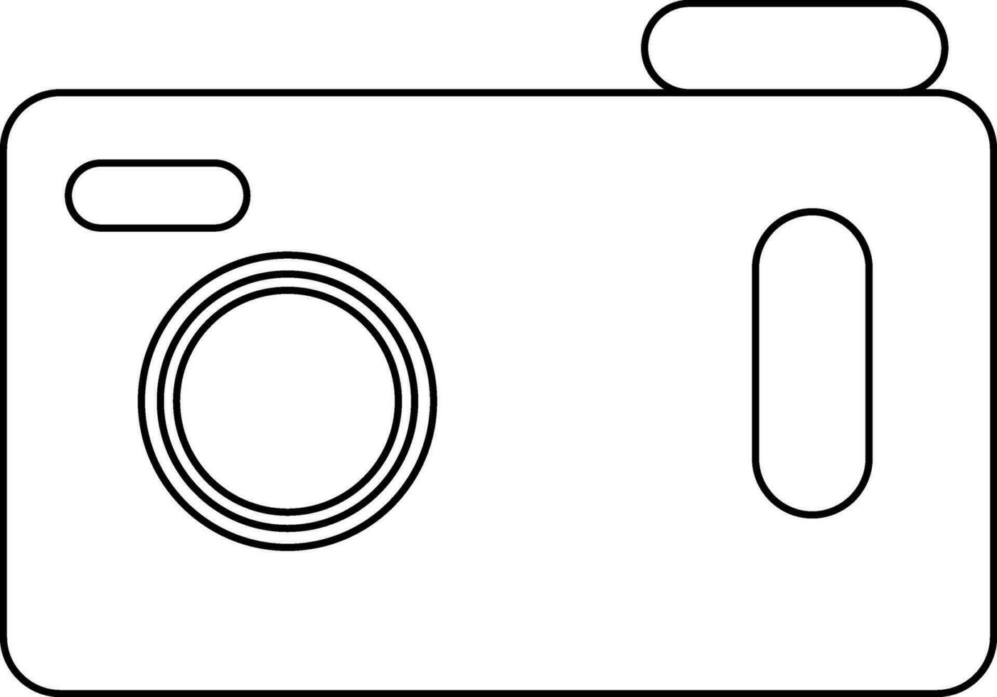 Isolated camera in black line art illustration. vector