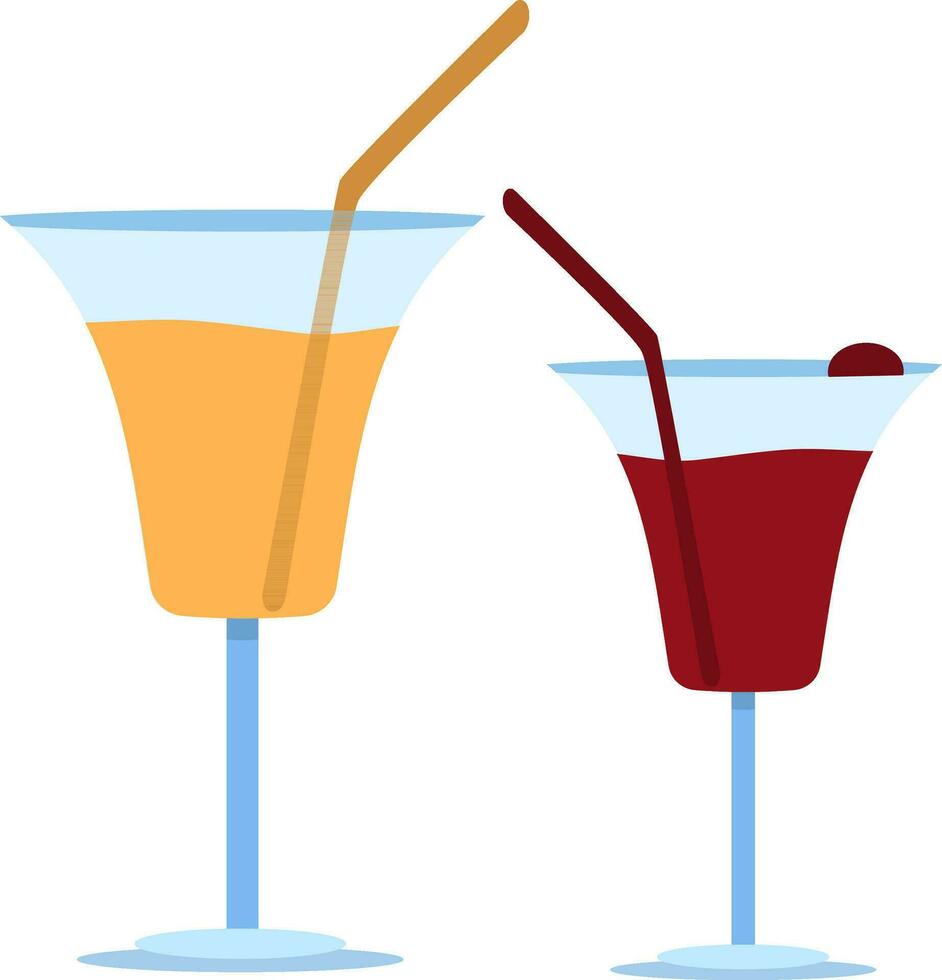 Illustration of cocktail glasses. vector