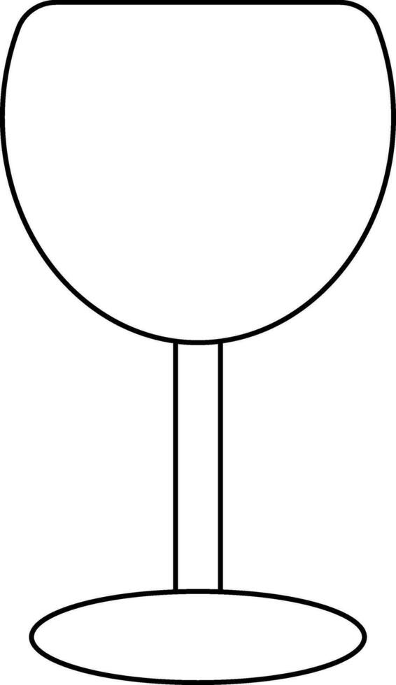 Line art cocktail glass on background. vector