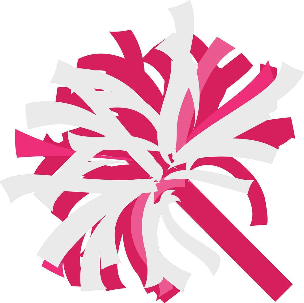 Cheer pom pom icon in pink and white color. vector