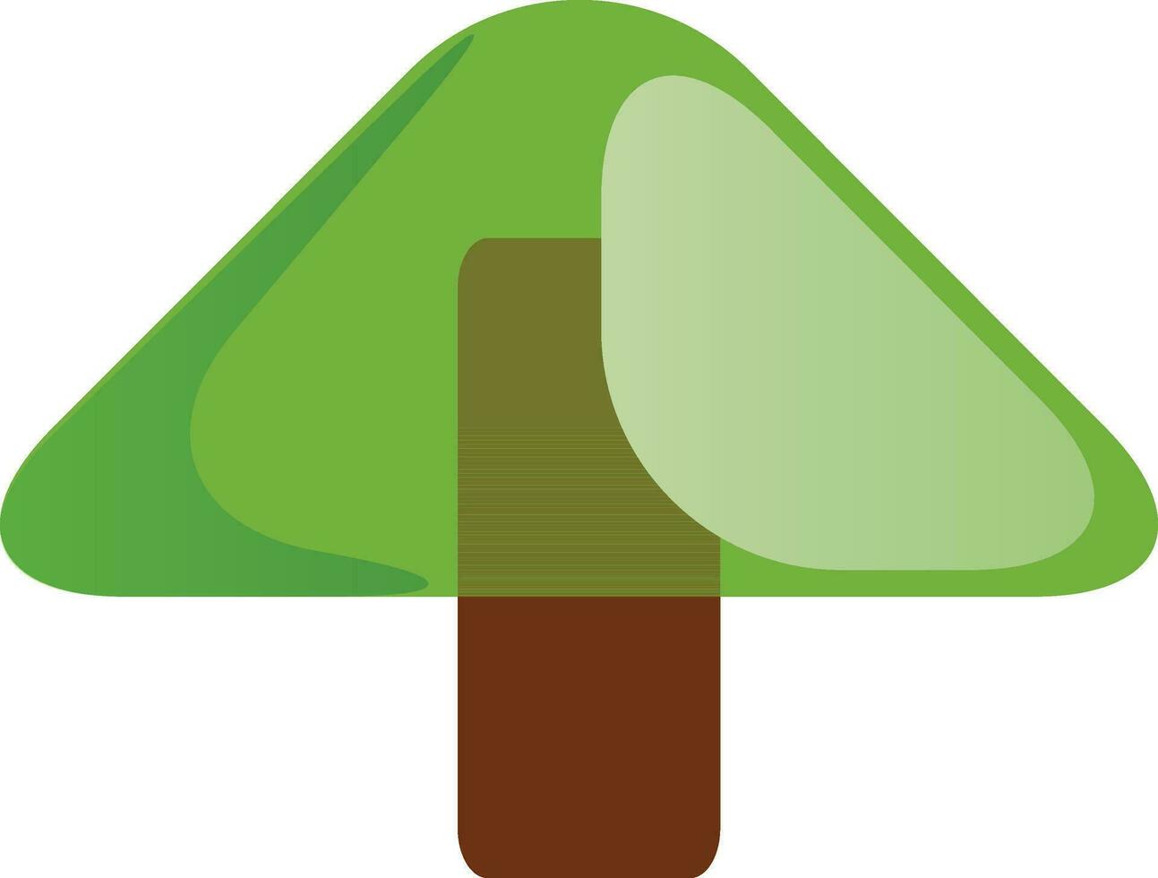 Mushroom icon in green and brown color. vector