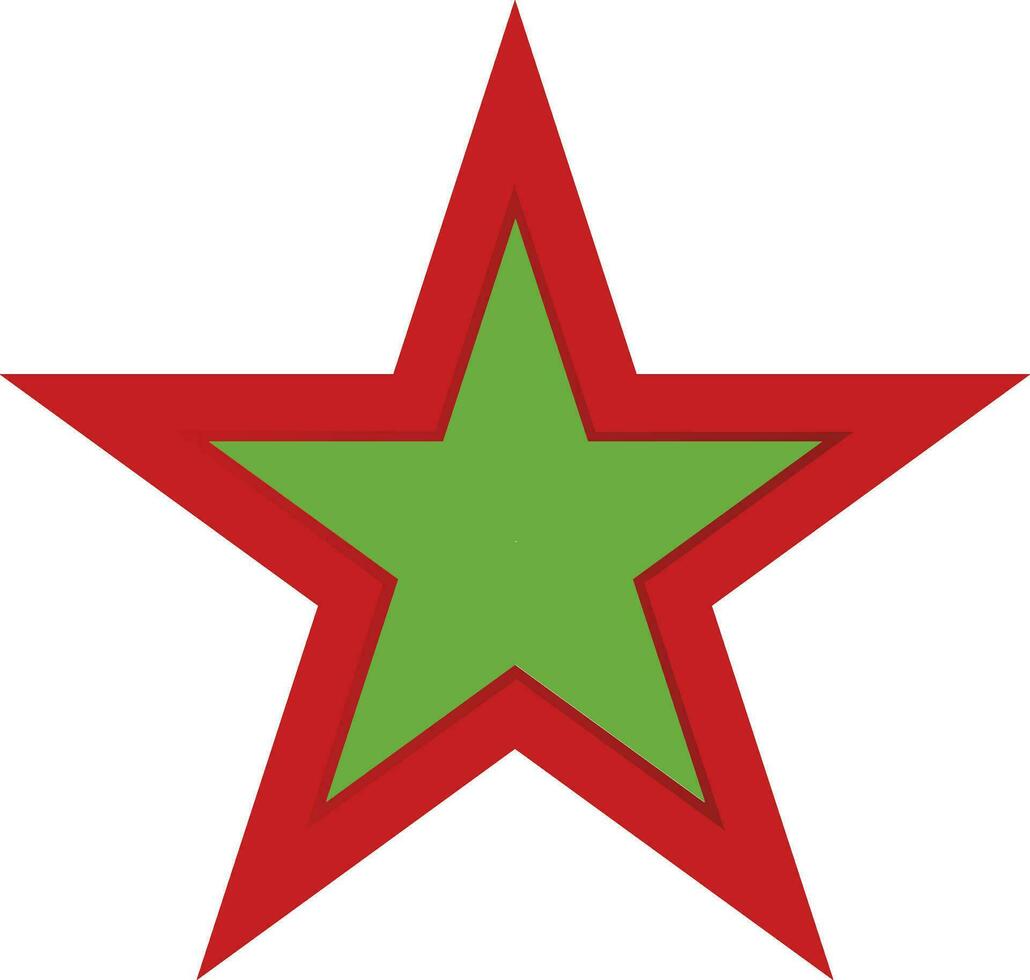 Red and green color star icon. vector