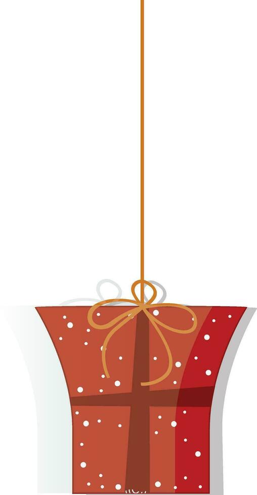 Flat style hanging gift box. vector