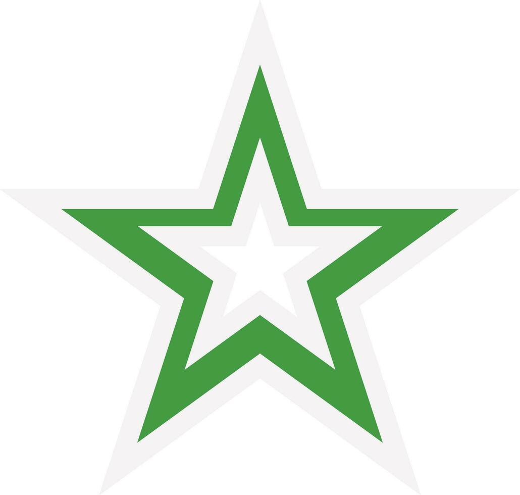 Illustration of star icon in green color. vector