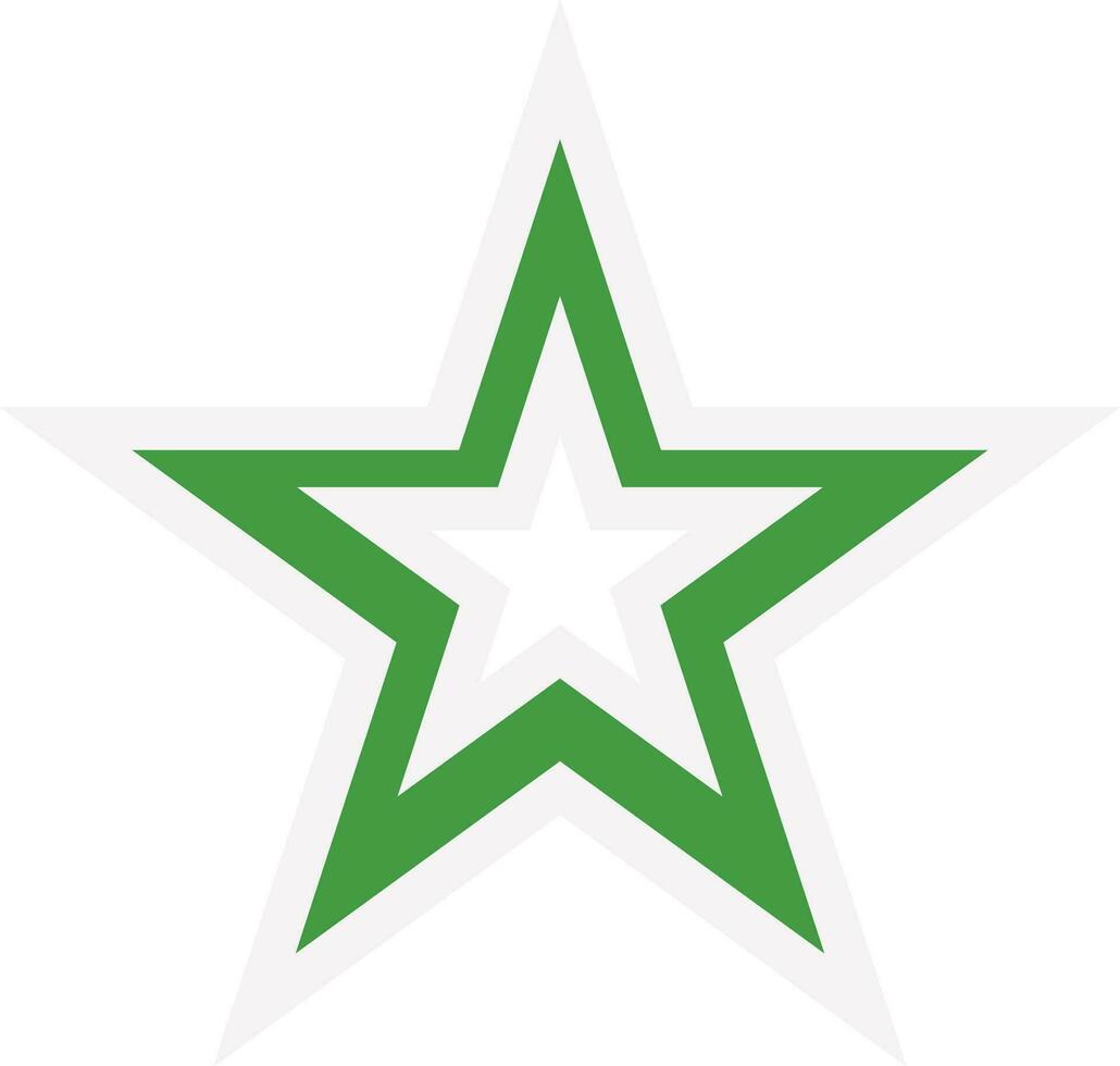 Illustration of star icon in green color. vector