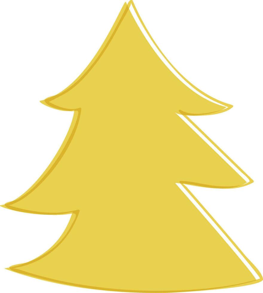 Christmas tree in yellow color. vector