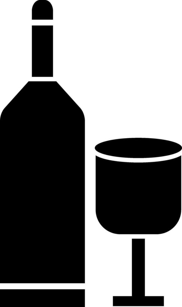 Wine glass and bottle on white background. vector