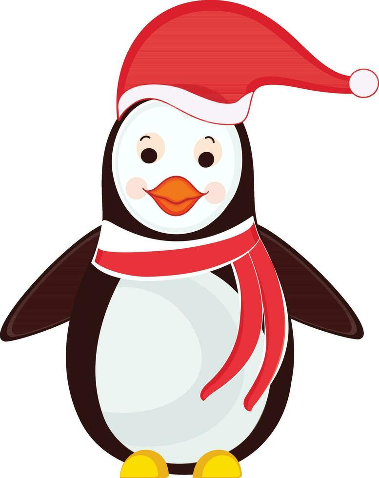 Character of smiling penguin. vector