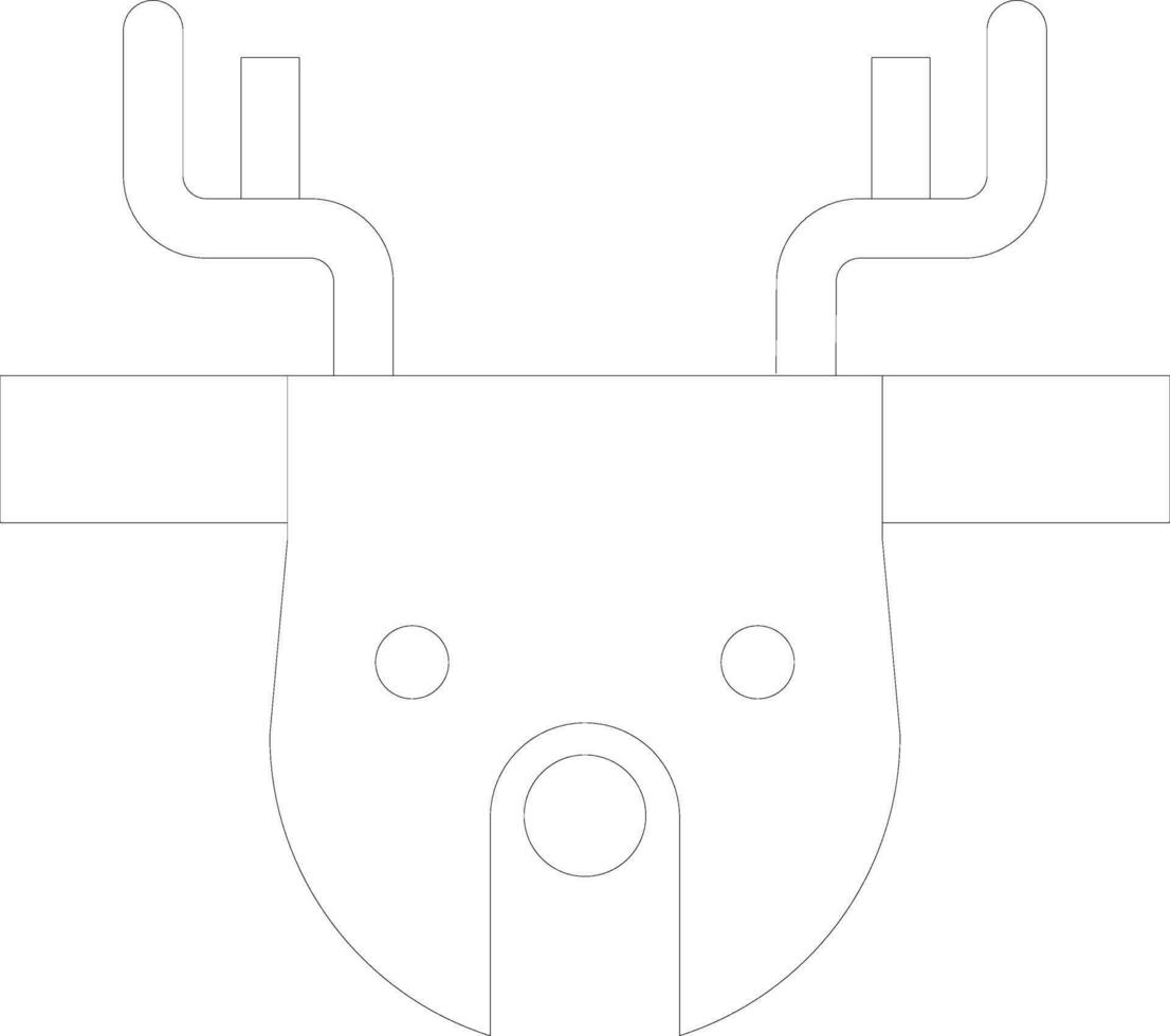 Black and white reindeer face. vector