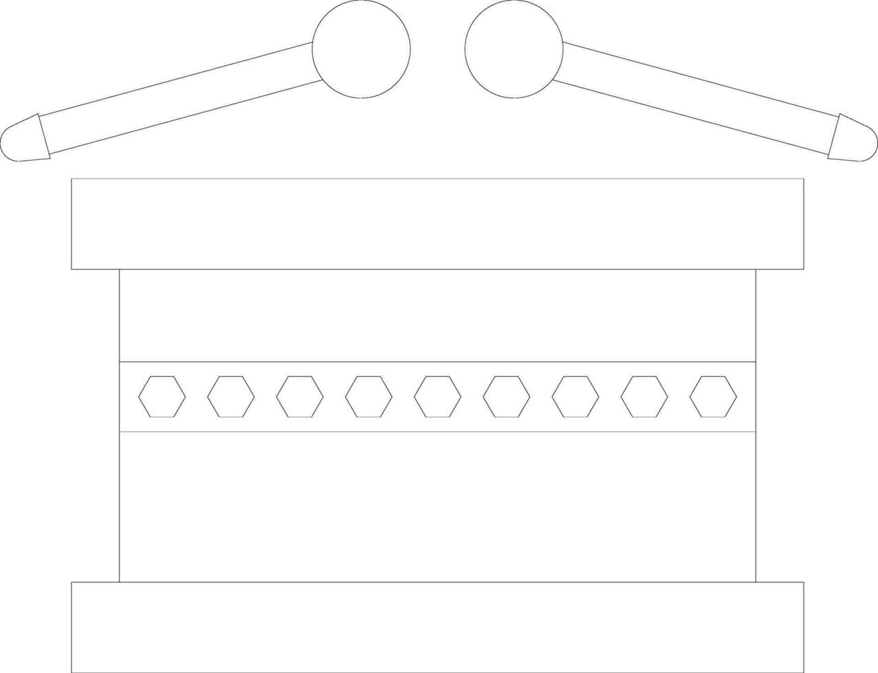 Flat style illustration of drum with sticks. vector