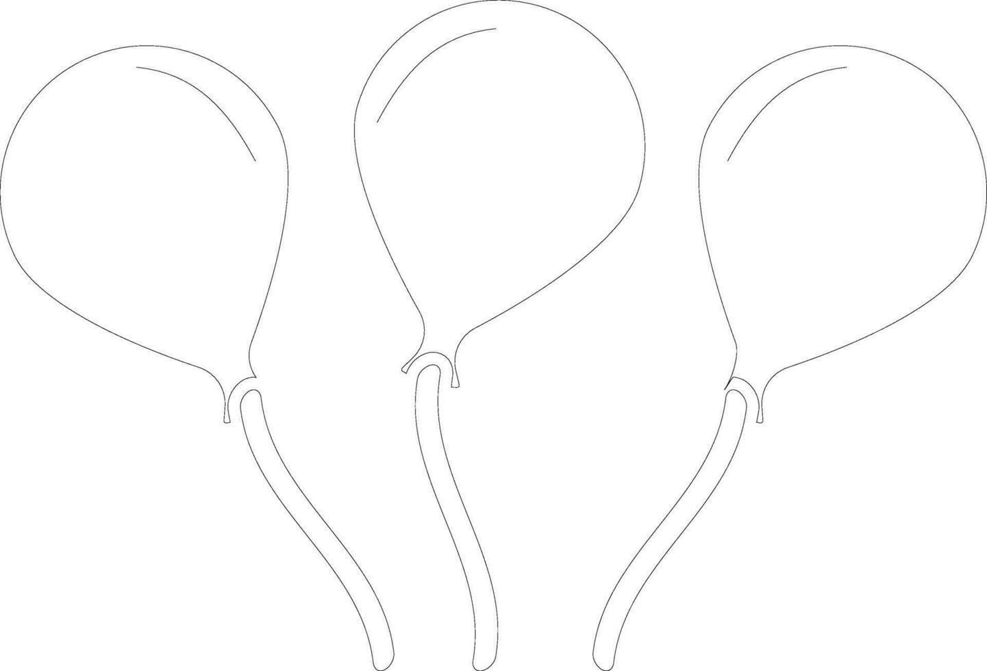 Line art illustration of balloons. vector