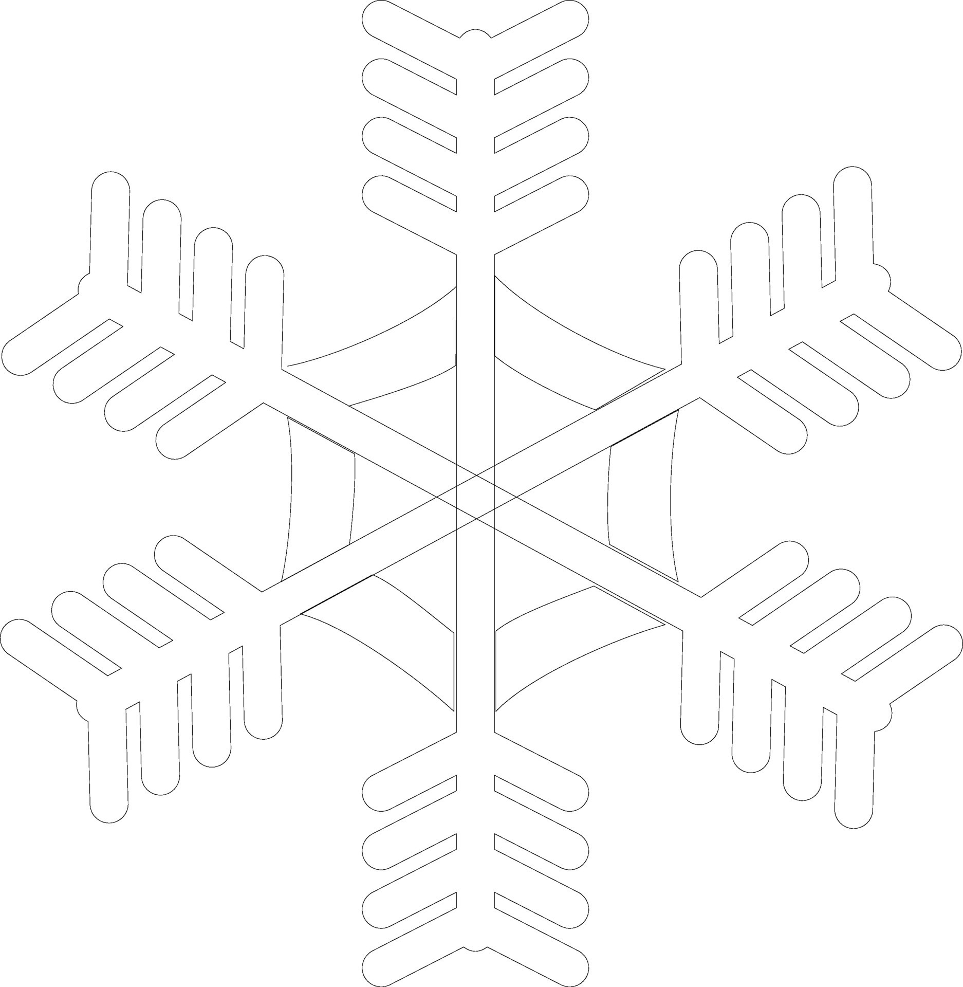 Line art illustration of a snowflake. 24839083 Vector Art at Vecteezy