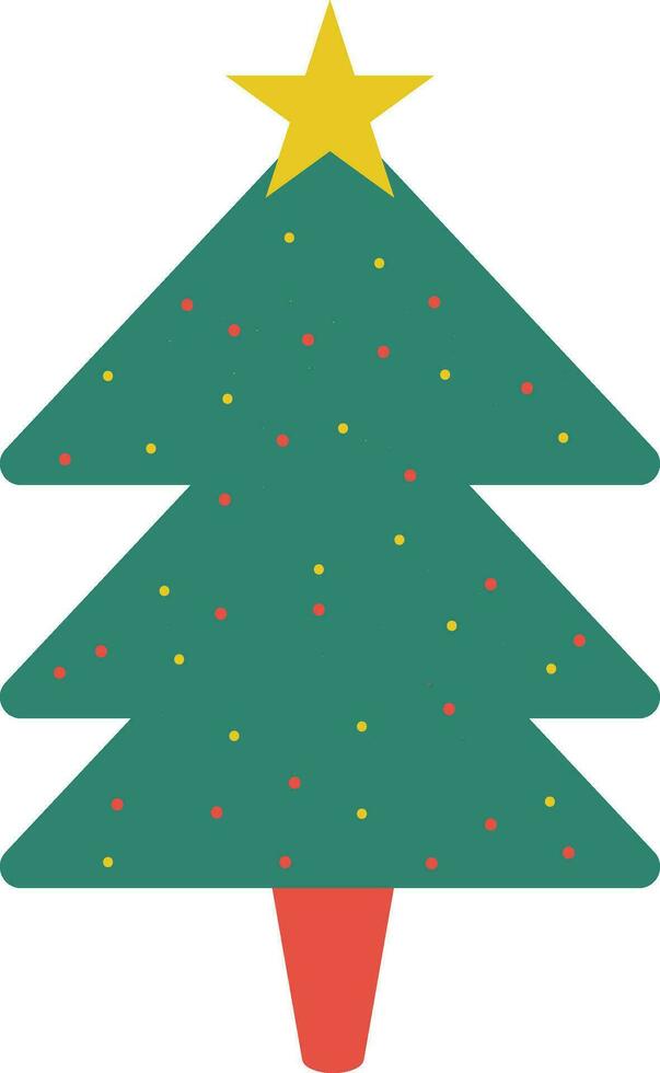 Stars and dots decorated christmas tree. vector