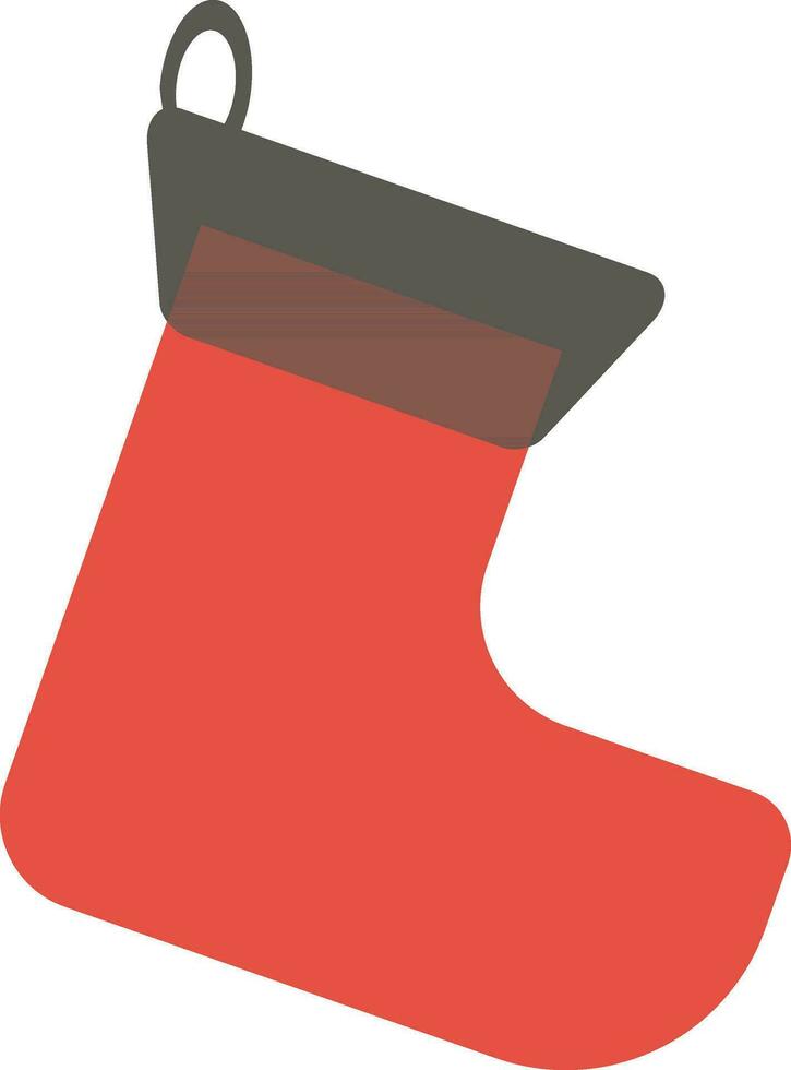 Red and gray icon of Hanging sock in flat style. vector