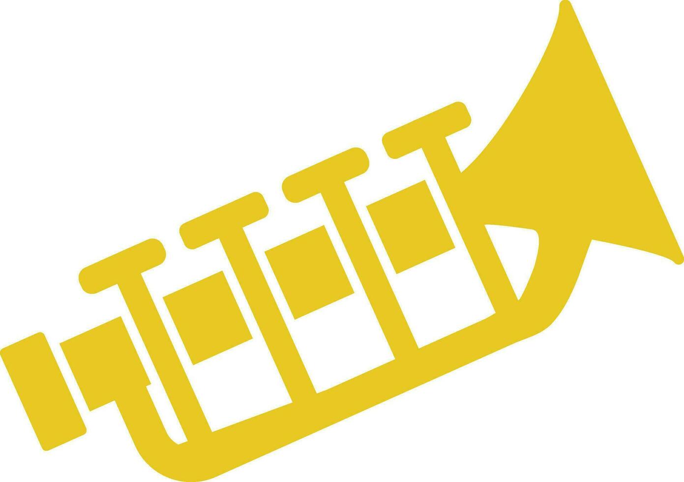aislado ilustración de trompeta en plano estilo. vector