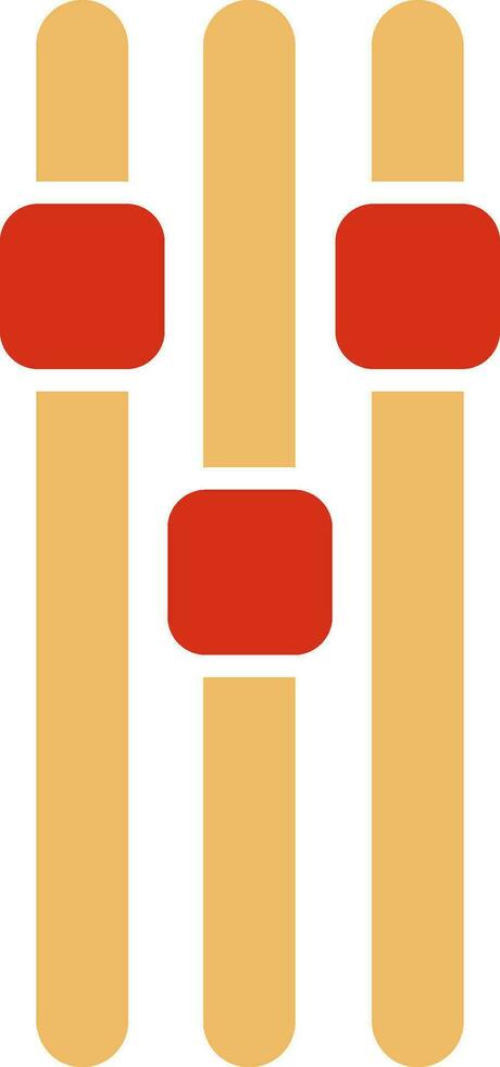 Red and yellow icon of Slider icon in flat style. vector