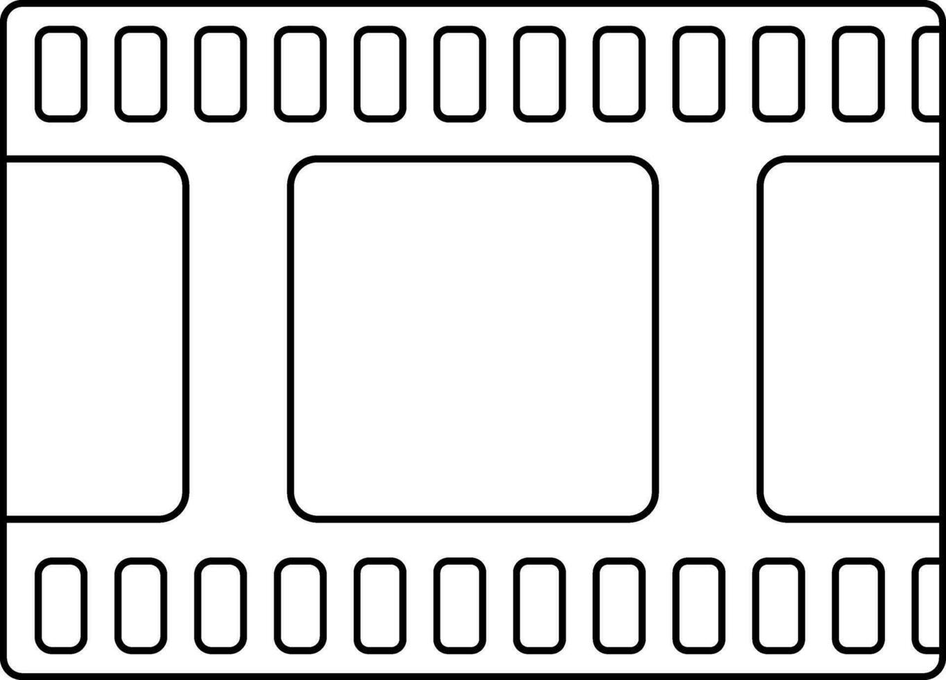 Stroke icon of film reel in isolated. vector