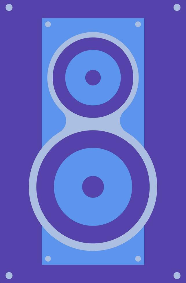 Set of two speaker in wooden body. vector