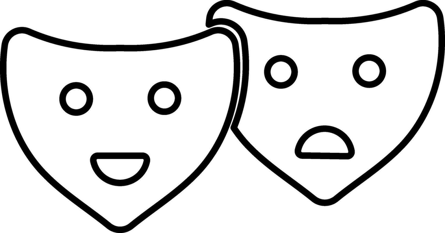 Theatrical masks icon made with line art. vector