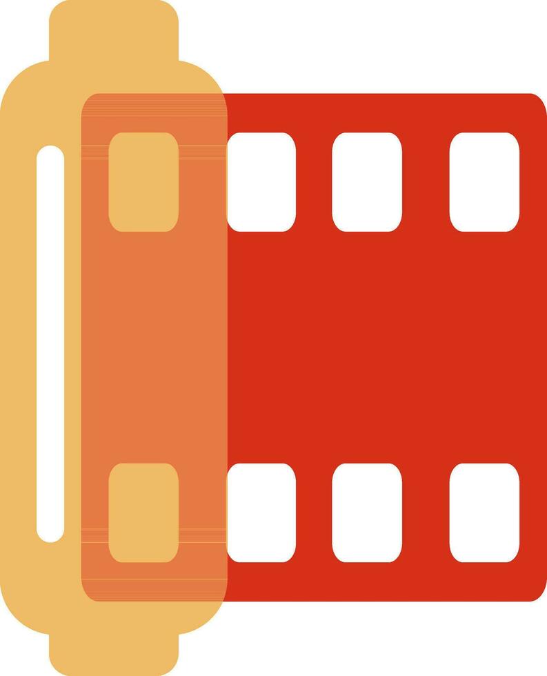 Red and yellow Camera film roll icon. vector